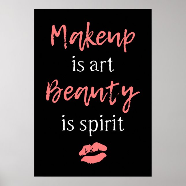 Poster Le maquillage est l'art La beauté est l'esprit (Devant)
