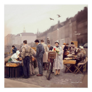 Poster Le marché aux poissons sur Gammel Strand