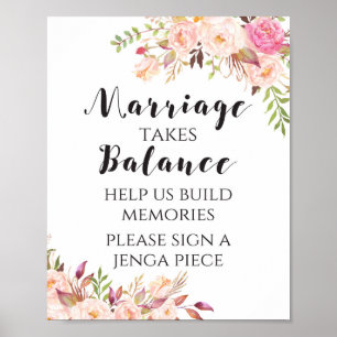Poster Le mariage bohème floral nécessite un signe d'équi