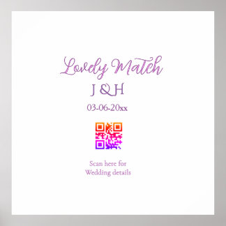 Poster Le mariage du nom du couple ajoutez détail du scan