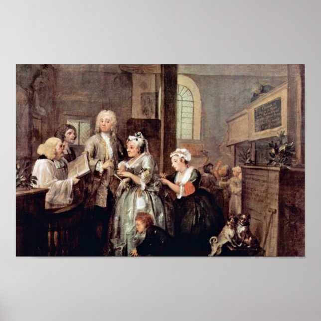 Poster Le Mariage D'Une Veuve " Par Hogarth William (Devant)