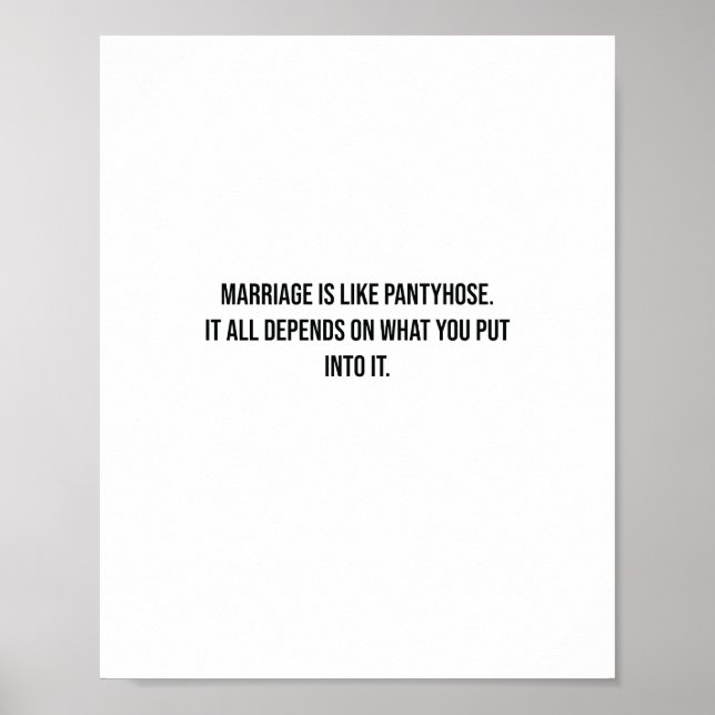 Poster Le mariage est comme la vandelle Funny (Devant)