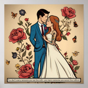 Poster Le mariage est de trouver quelqu'un qui est d'acco
