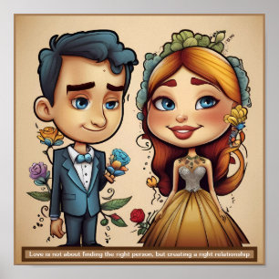 Poster Le mariage est de trouver quelqu'un qui est d'acco