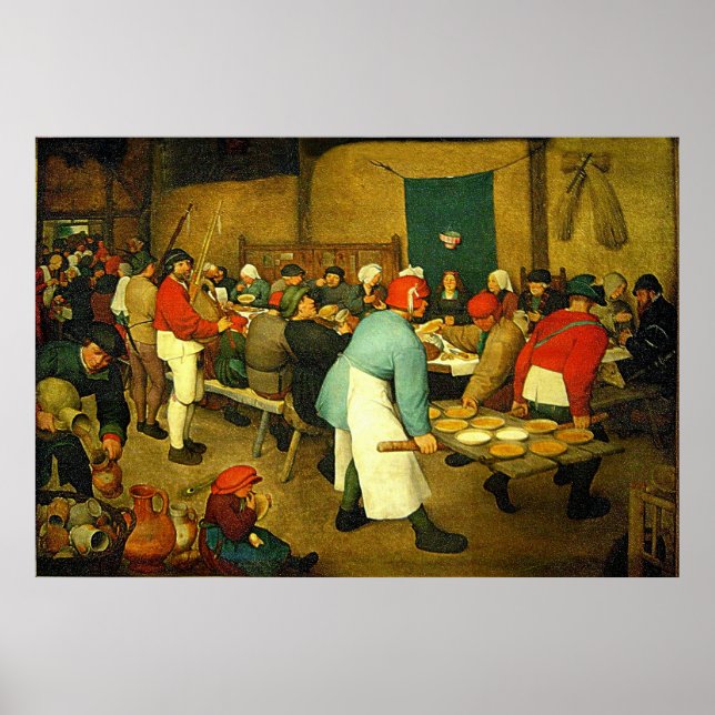 Poster Le Mariage paysan de Pieter Bruegel (1568) (Devant)