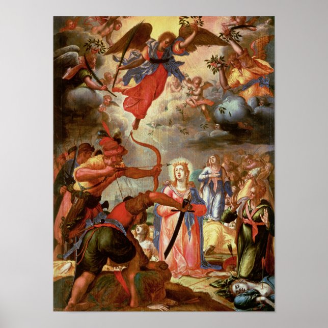 Poster Le martyre de Saint Ursula, début du XVIIe siècle (Devant)