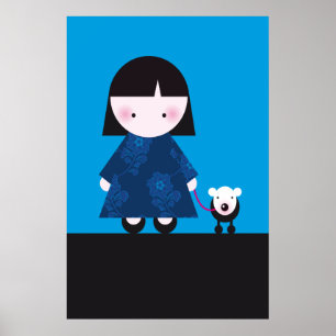 Poster Le meilleur d'aujourd'hui ! Petite fille et son pe
