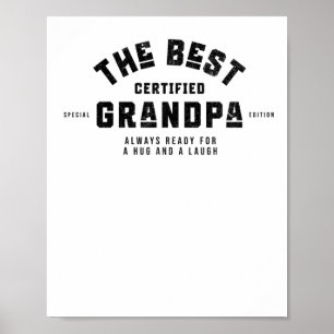 Poster Le Meilleur Grand-Père. Toujours Prêt Pour Un Hug 