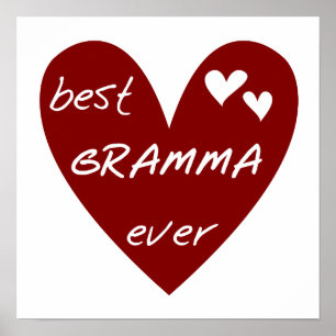 Poster Le meilleurs T-shirts et cadeaux de Gramma de coeu