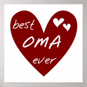 Poster Le meilleurs T-shirts et cadeaux d'Oma de coeur ro