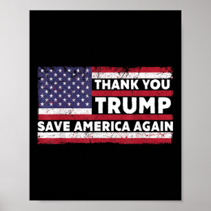 Poster Le Merci Trump sauve l'Amérique à nouveau en faveu
