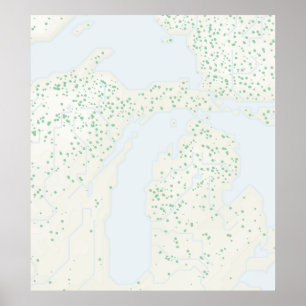 Poster Le Michigan : Modernisme naturel