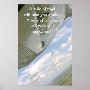 Poster Le mille de l'aile A d'avion de route vous prendra