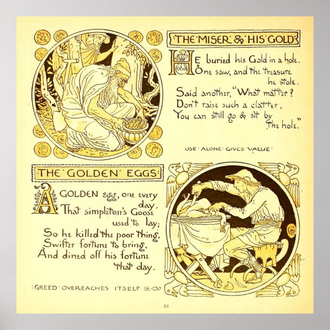 Poster Le Miser et sa Gold Walter Crane (Devant)