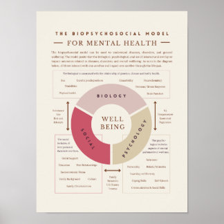 Poster Le modèle biopsychosocial de la santé mentale