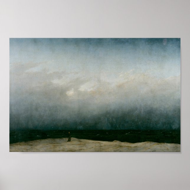 Poster Le moine au bord de la mer (Friedrich 1824) (Devant)