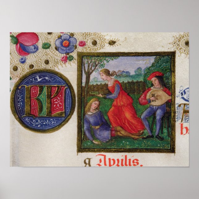 Poster Le mois d'avril : Dans les prés (Devant)