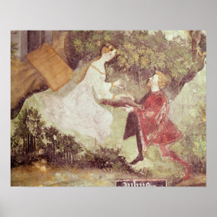 Poster Le mois de juillet, détail d'un couple, c.1400