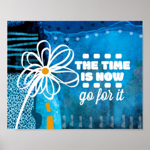 Poster Le moment est maintenant Art abstrait Fleur sur fo
