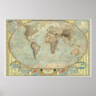 Poster Le monde - Changement climatique