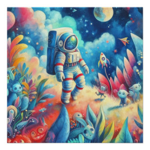 Poster Le monde des astronautes Wimsical