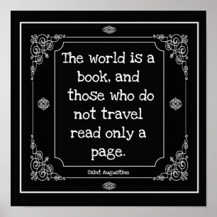 Poster Le monde est un livre -Saint Augustine