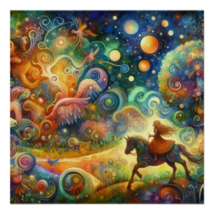 Poster Le monde lunatique d'un rêve d'enfant