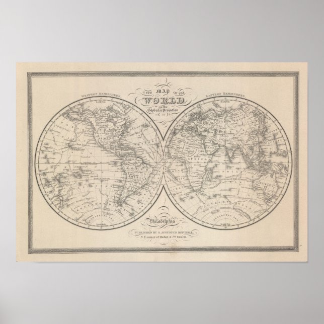 Poster Le monde sur la projection mondiale (Devant)