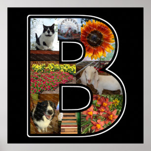 Poster Le monogramme de B créent votre propre noir de