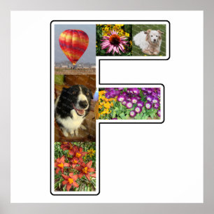 Poster Le monogramme de F créent votre propre collage de