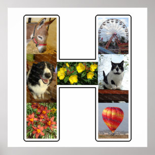 Poster Le monogramme de H créent votre propre collage de