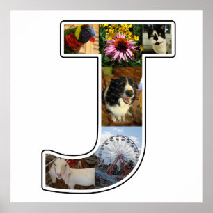 Poster Le monogramme de J créent votre propre collage de