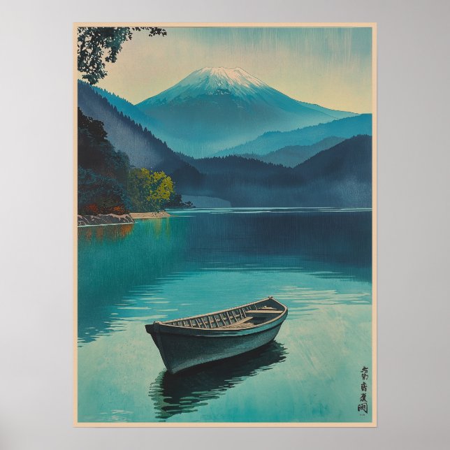 Poster Le Mont Fuji du lac Yamanaka (Devant)