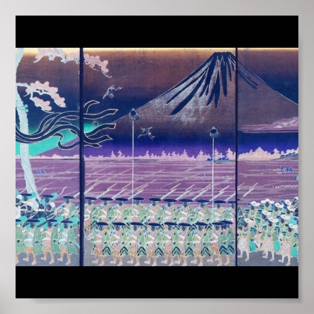Poster Le mont Fuji tourne autour des années 1860 (avec c (Devant)