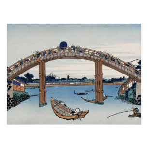Poster Le mont Housai Fuji vu d'en bas Pont Homme