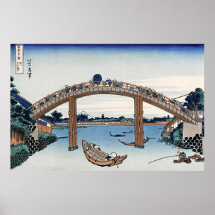 Poster Le mont Housai Fuji vu d'en bas Pont Homme