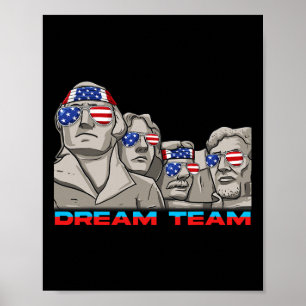 Poster Le Mont Rushmore 4 juillet Drôle Patriotique