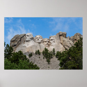 Poster Le Mont Rushmore au printemps