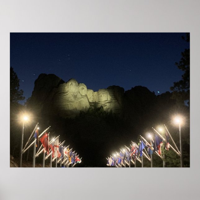 Poster Le Mont Rushmore la nuit (Devant)