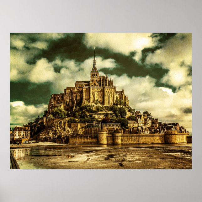 Poster Le Mont Saint Michel, France. (Devant)