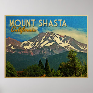 Poster Le mont Shasta Vintage