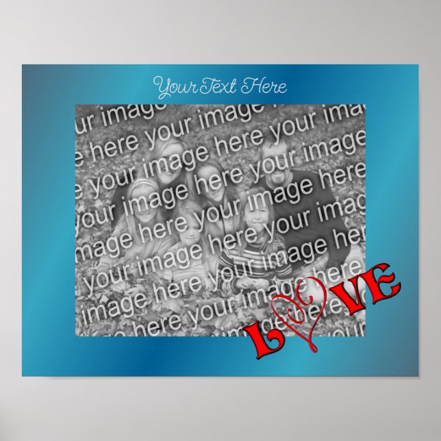 Poster Le mot amour Ajouter votre photo personnalisée (Devant)
