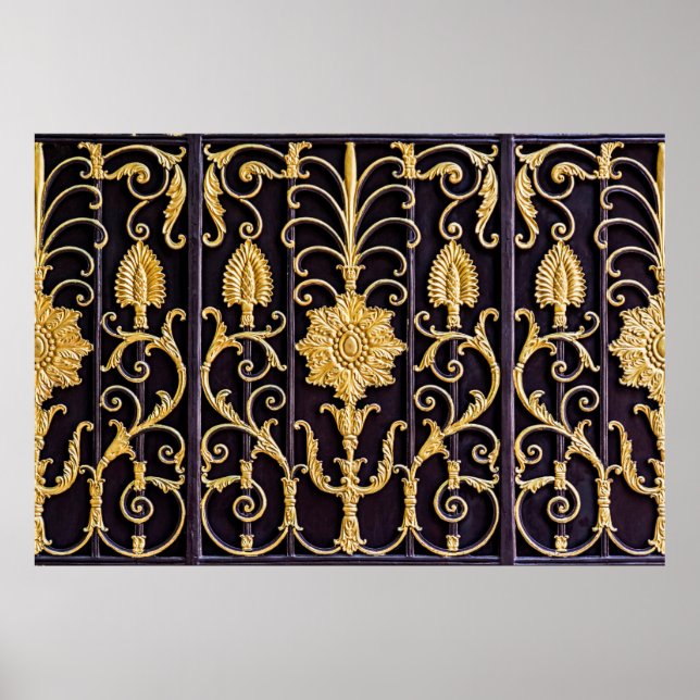 Poster Le motif à la porte métallique (Devant)