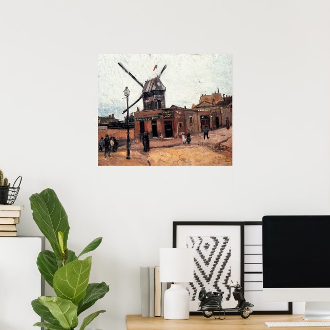 Poster Le Moulin de la Galette par Vincent van Gogh (Bureau à domicile)