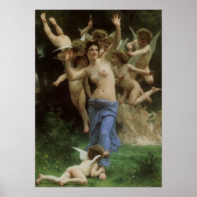 Poster Le nid de la guêpe par William Adolphe Bouguereau (Devant)