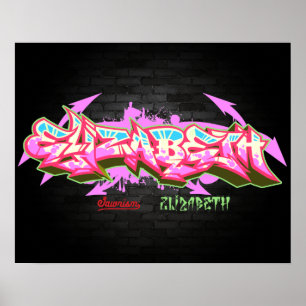 Poster Le nom Elizabeth dans les graffitis