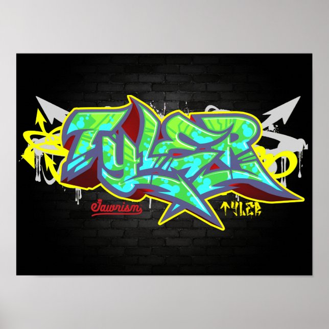 Poster Le nom Tyler en graffiti (Devant)