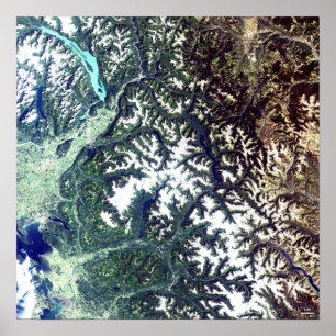 Poster Le nord satellite d'image cascade le parc national
