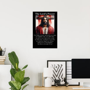 Poster Le Notre Père Jésus-Christ debout solennellement