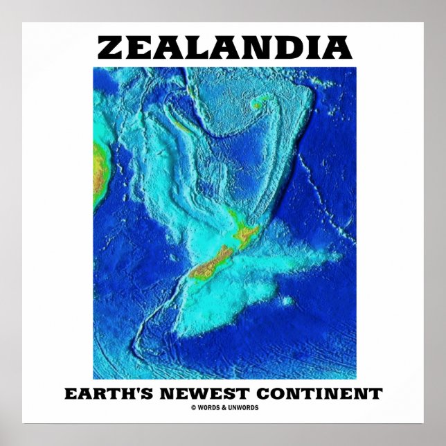 Poster Le nouveau continent de la Terre de Zealandia (Devant)